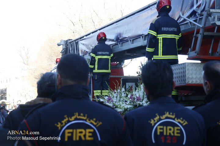 Photos: Funeral ceremony of Martyred Firefighter Saleh Amani in Tabriz