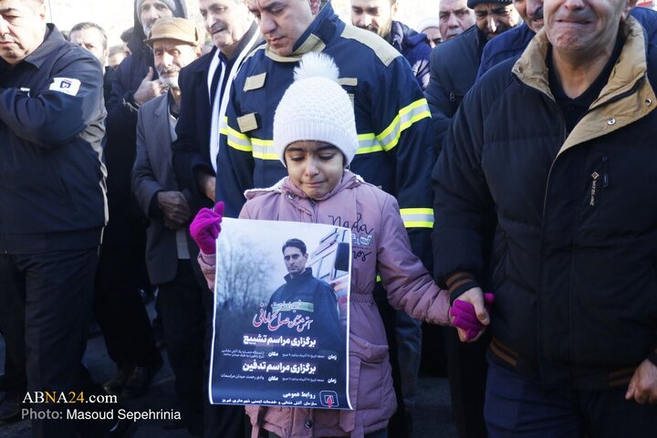 Photos: Funeral ceremony of Martyred Firefighter Saleh Amani in Tabriz