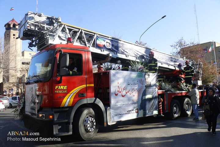 Photos: Funeral ceremony of Martyred Firefighter Saleh Amani in Tabriz