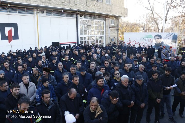 Photos: Funeral ceremony of Martyred Firefighter Saleh Amani in Tabriz