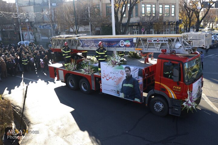 Photos: Funeral ceremony of Martyred Firefighter Saleh Amani in Tabriz