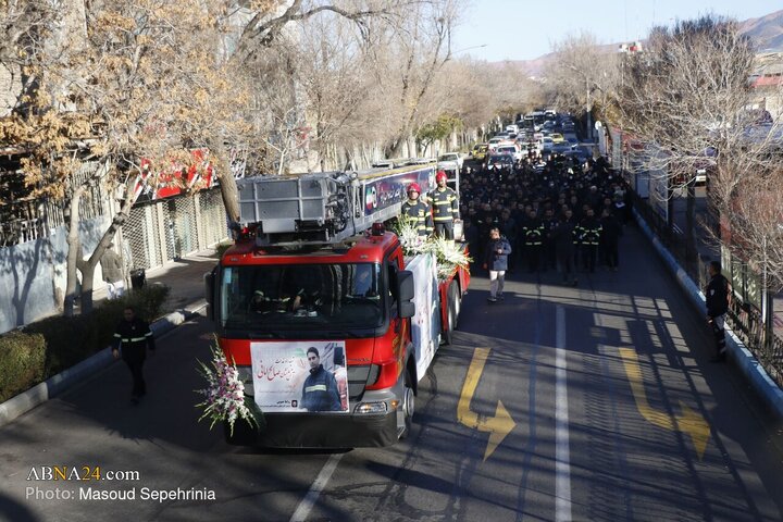 Photos: Funeral ceremony of Martyred Firefighter Saleh Amani in Tabriz