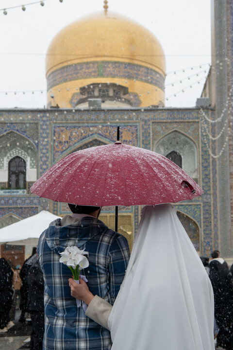 Photos: Autumn Snowfall at Imam Reza Holy Shrine