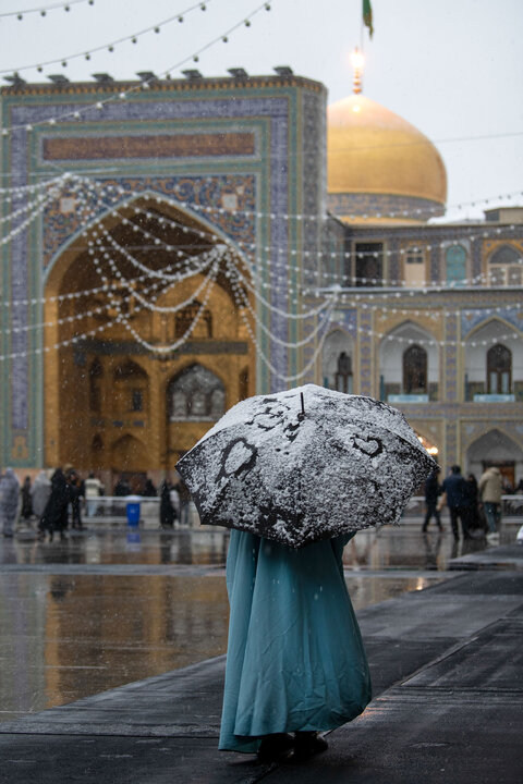 Photos: Autumn Snowfall at Imam Reza Holy Shrine