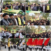 Photos: Thousands of Lebanese Join Funeral of Hezbollah Martyr Dr. Zakaria al-Hajj in Jwaya