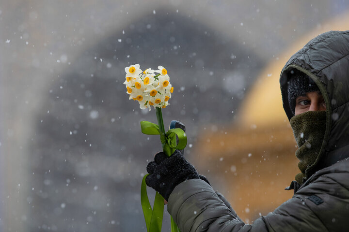 تقرير مصور/ حرم الإمام الرضا (ع) في اجواء تساقط الثلوج