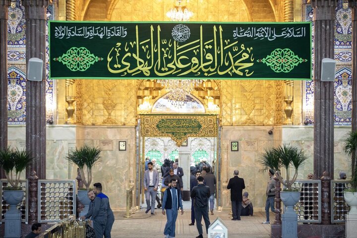Informe fotográfico | El Santuario del Imam Huséin (P) engalanado con banderas alegres por el natalicio del Imam Muhammad al-Baqir (la paz sea con él)