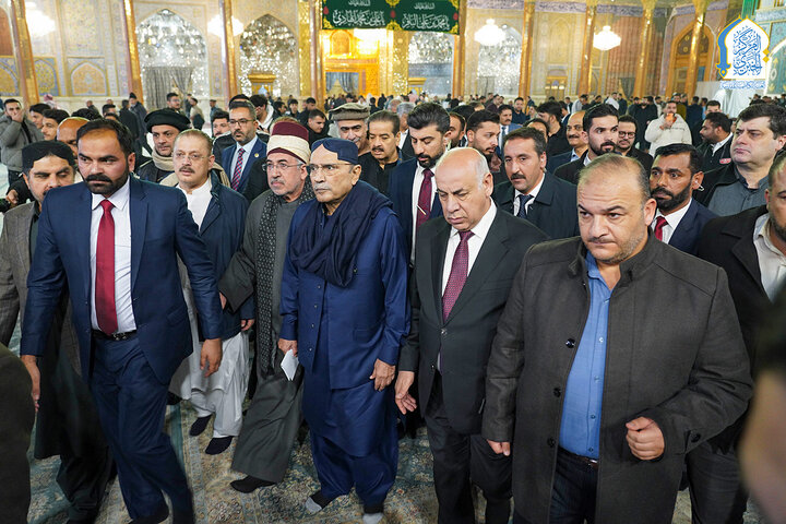 ပါကစ္စတန်သမ္မတ အာဆစ်ဖ်အလီ ဇရ်ဒါရီ နှင့် အဖွဲ့သည်  အေမာမ်မိုင်းန်နေလ်ကာဇမိုင်းန် (အ.စ) သို့ သွားရောက် ဇေယာရသ် ပြု ။ ။ Photos