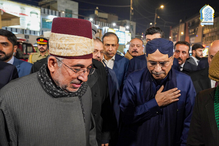 ပါကစ္စတန်သမ္မတ အာဆစ်ဖ်အလီ ဇရ်ဒါရီ နှင့် အဖွဲ့သည်  အေမာမ်မိုင်းန်နေလ်ကာဇမိုင်းန် (အ.စ) သို့ သွားရောက် ဇေယာရသ် ပြု ။ ။ Photos