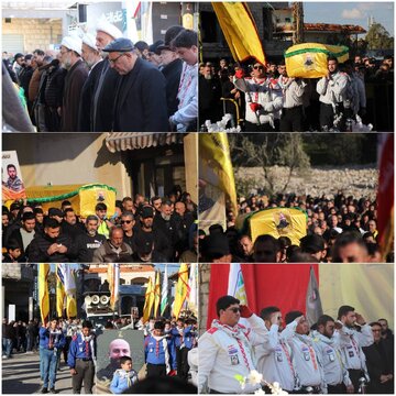 Photos: Crowds chant against US-Israel during funeral for Hezbollah martyr 'Hussein Hassan Yahya'