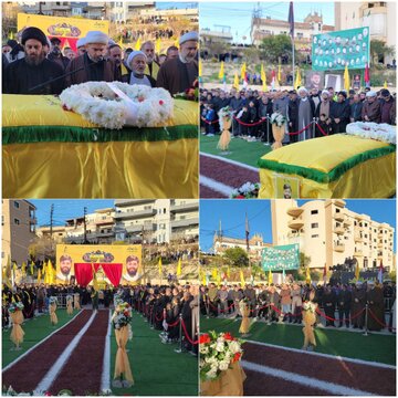 Photos: Hezbollah holds funeral for martyr Ali Imad Dahini in Tura