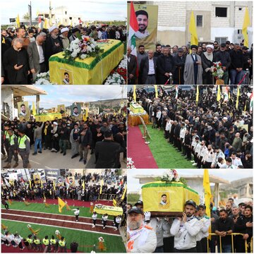 Photos: Lebanese Hezbollah holds funeral for martyr 'Salim Naji Awada' in Mansouri, Naqoura
