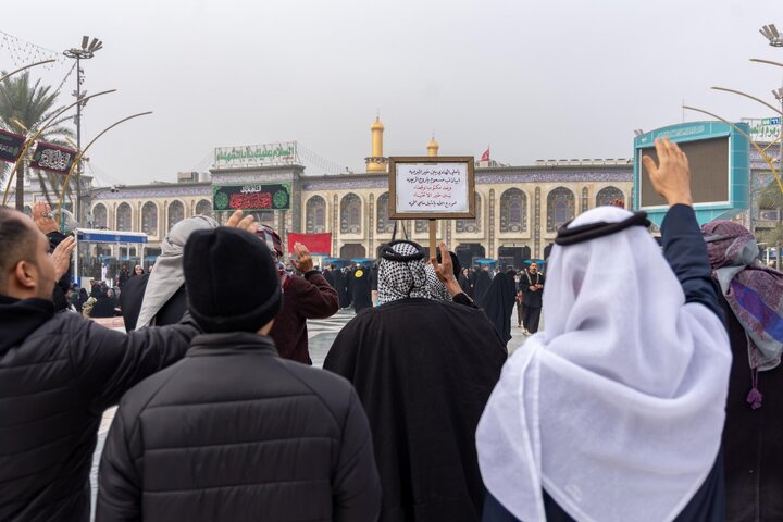 تقرير مصور/ تشييع النعش الرمزي للإمام الهادي (عليه السلام) عند العتبتين المقدستين في كربلاء