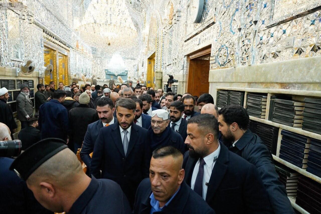 صدرِ پاکستان آصف علی زرداری کی حرمِ مطہر امام علیؑ میں حاضری