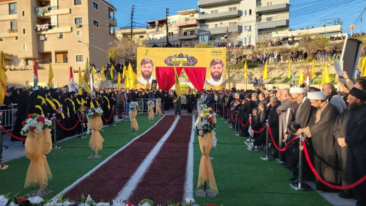 تشییع شهدای حزب‌الله در جنوب لبنان برگزار شد + تصویر