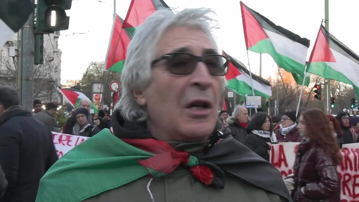 تجمع اعتراضی در میلان در پی بازداشت رئیس انجمن فلسطینیان در ایتالیا