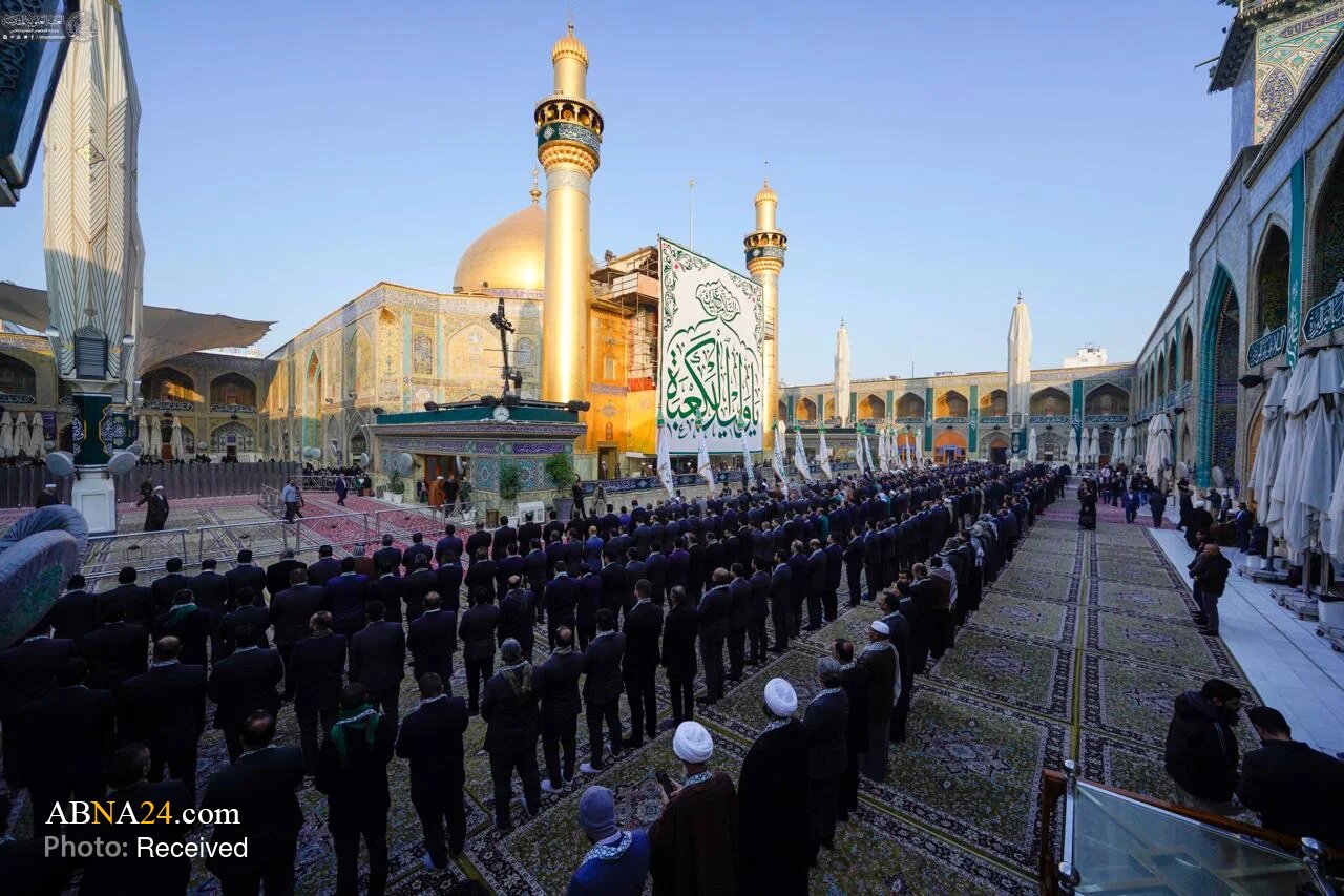 برافراشته‌شدن پرچم ولادت حضرت امیرالمومنین(ع) بر فراز گنبد حرم علوی