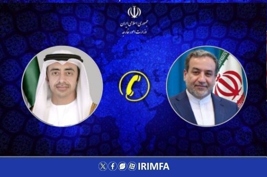 ایران اور امارات کے وزرائے خارجہ کا ٹیلی فونک رابطہ