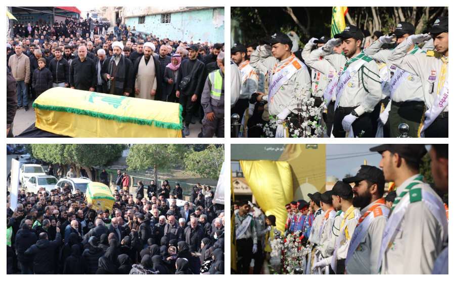 حزبالله، شهدای خود را در مناطقی از جنوب لبنان تشییع کرد + تصاویر