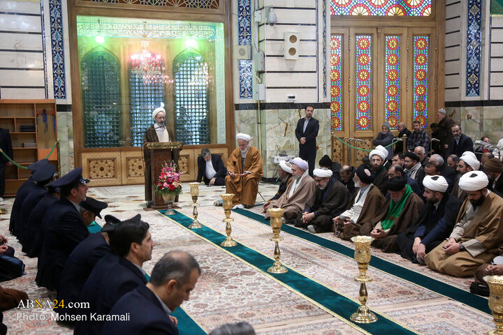 آیین خطبه‌خوانی خادمان حرم حضرت معصومه(س) در بزرگداشت آیت‌الله مصباح یزدی