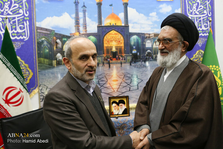 دیدار پیمان جبلی رئیس سازمان صداوسیمای جمهوری اسلامی ایران با آیت‌الله سعیدی تولیت حرم مطهر حضرت فاطمه معصومه(س)