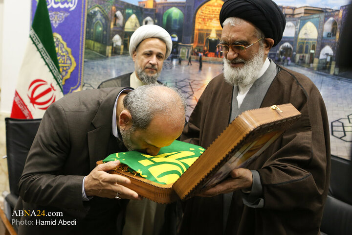 دیدار پیمان جبلی رئیس سازمان صداوسیمای جمهوری اسلامی ایران با آیت‌الله سعیدی تولیت حرم مطهر حضرت فاطمه معصومه(س)