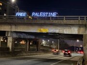 Veterans in North Carolina raise "Free Palestine" banner in solidarity with Palestinian people