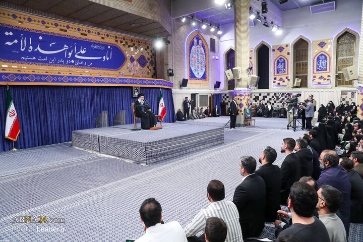 Photos: Imam Khamenei meets with families of martyrs on birth anniversary of Imam Ali (a.s.)