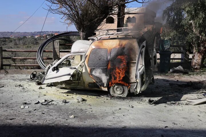 ۲ شهید در حمله هوایی اسرائیل به خودرویی در جنوب لبنان