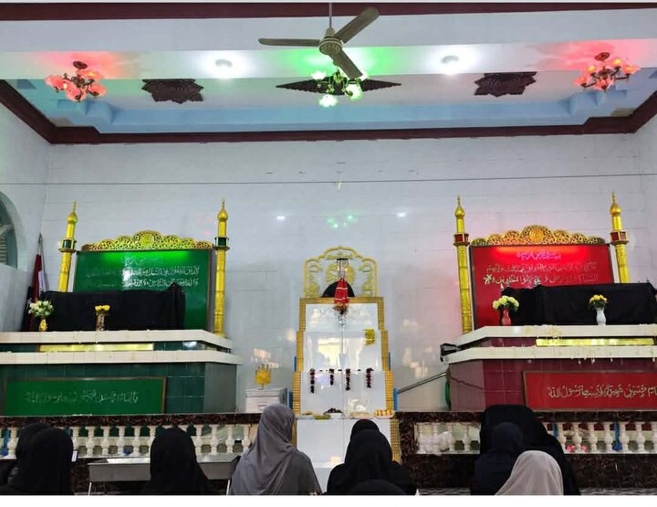 မန္တလေးမြို့ ရှီအဟ် အေမာမ် ဘာရာ တွင် ဟဇရသ် ဇိုင်နဗ် (စ.အ) ၏ ဝဖါးသ် အတွက်  မဂျ်လစ် အဇါ ပြုလုပ်   ။ ။ Photos