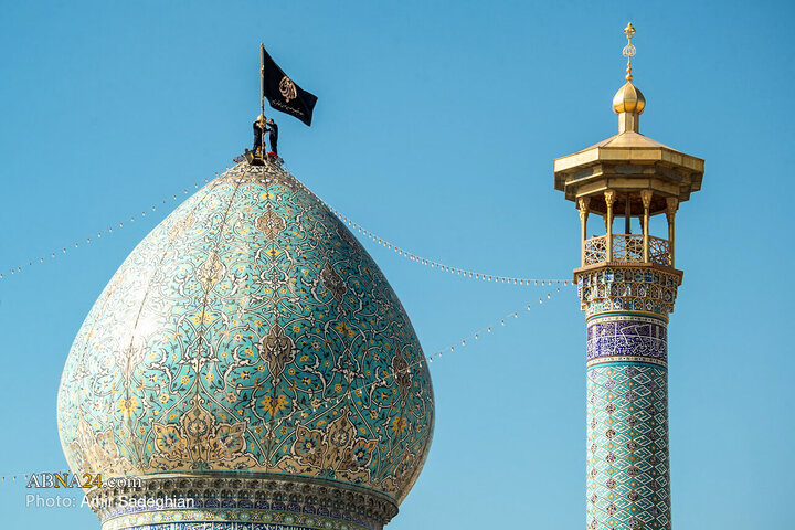 Photos: Black flag on dome of Shahcheragh shrine replaced