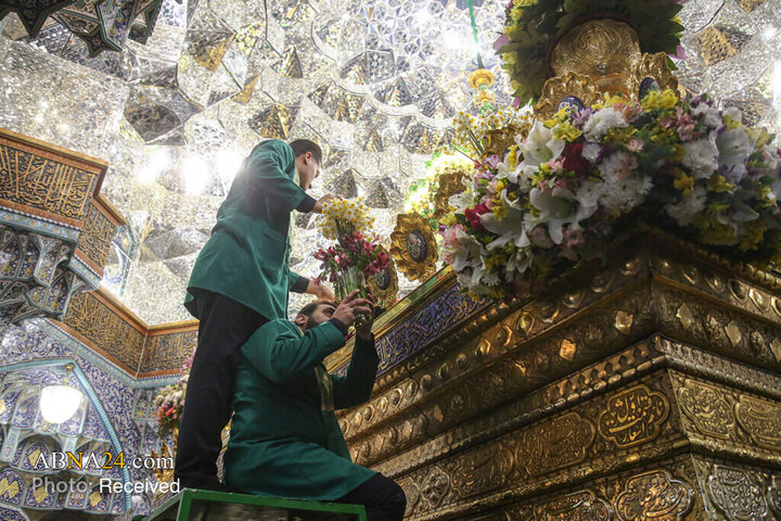 Foto / Mebas Bayramı Münasebetiyle Kerimeyi Ehlibeyt'in (s.a) Haremi Şerifi Çiçeklerle Bezendi