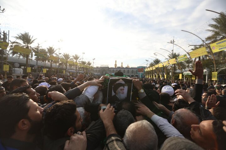 تصاویر | مراسم تشییع جنازه سید هادی سیستانی در کربلا