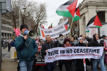 Fotos | Forte solidariedade ao povo palestino em Dublin, Irlanda