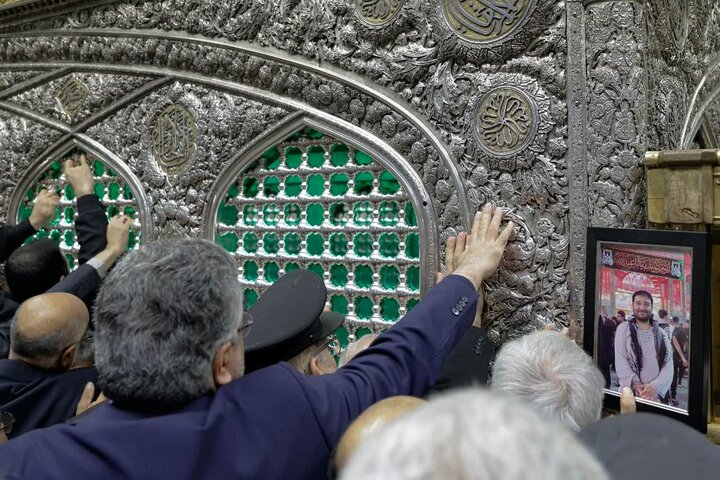 Photos: Dust-cleaning ceremony of Imam Reza holy shrine attended by families of martyrs of recent unrest