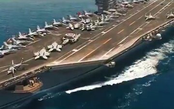 فيديو | الحرس الثوري الإسلامي يرصد تحركات حاملة الطائرات الأمريكية "يو إس إس أيزنهاور"