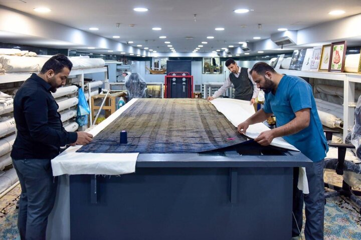 صيانة وترميم المجموعة الثانية من المنسوجات التابعة للعتبة العسكرية المقدسة