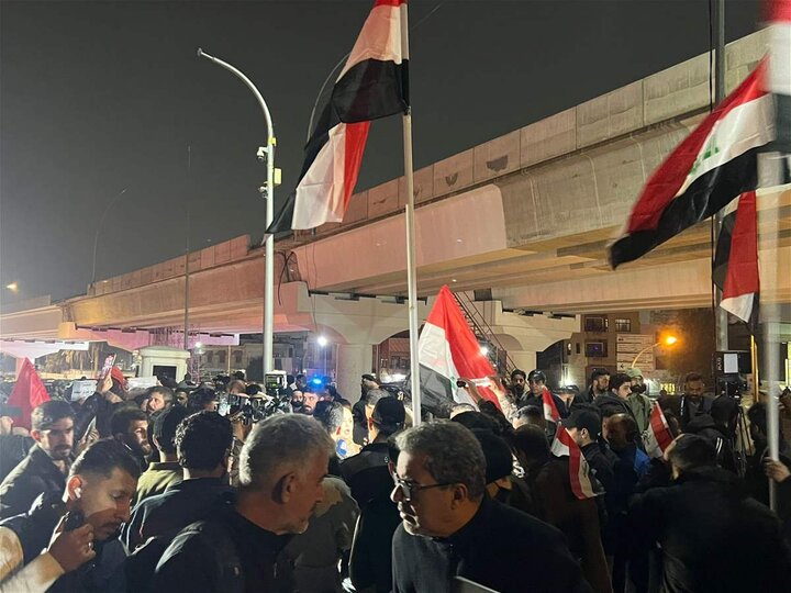 تقرير مصور/ احتجاجات لليوم الثاني ببغداد على تدخل ترامب في العراق