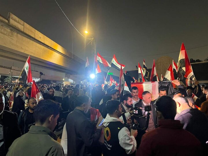 تقرير مصور/ احتجاجات لليوم الثاني ببغداد على تدخل ترامب في العراق