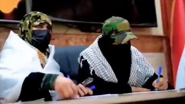 Video | Fila de inscripción de mujeres iraquíes vestidas con sudarios para unirse a los defensores de Irán