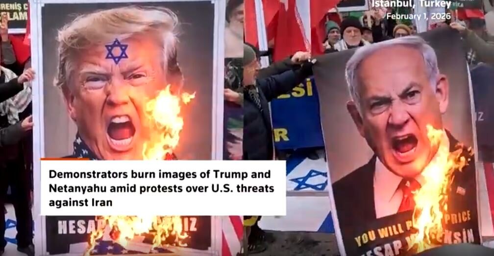 Fotografije Trumpa i Netanyahua spaljene na skupu pristalica Irana u Turskoj (FOTO)