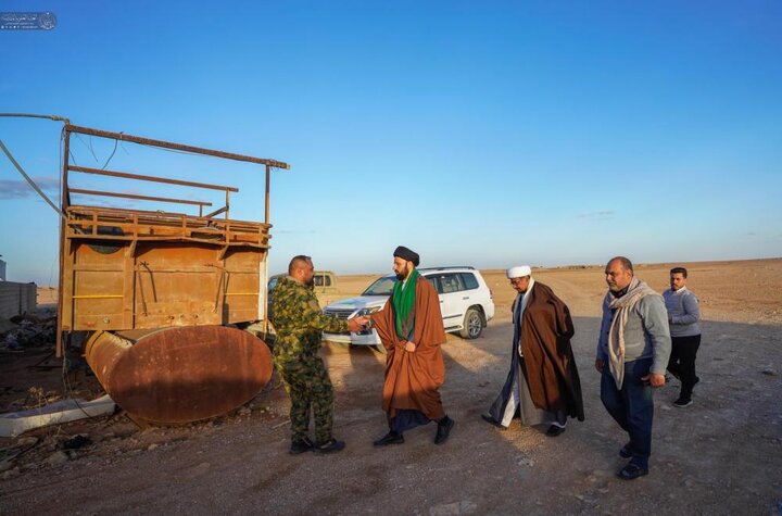 تقرير مصور/ العتبة العلوية توجه قافلة رابطة الدعم اللوجستي إلى الحدود العراقية - السورية