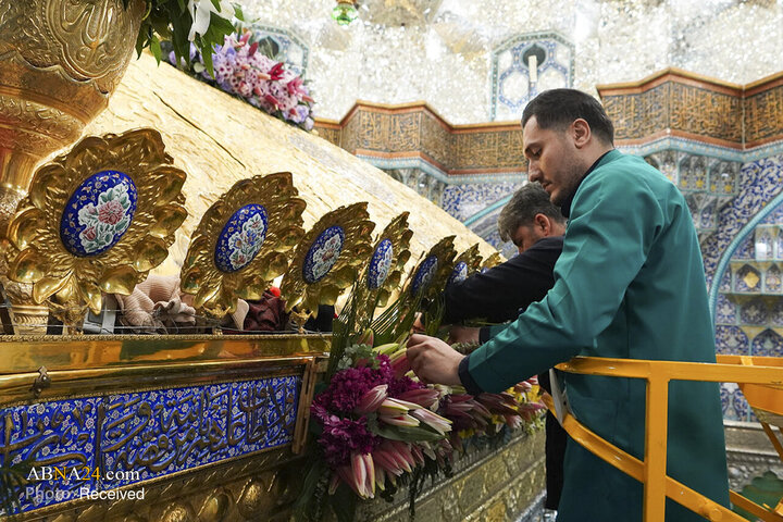 گل‌آرایی حرم حضرت معصومه(س) در آستانۀ ماه شعبان