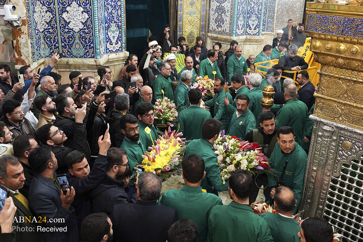 گل‌آرایی حرم حضرت معصومه(س) در آستانۀ ماه شعبان