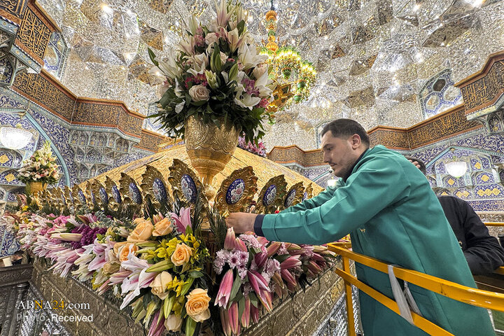 گل‌آرایی حرم حضرت معصومه(س) در آستانۀ ماه شعبان
