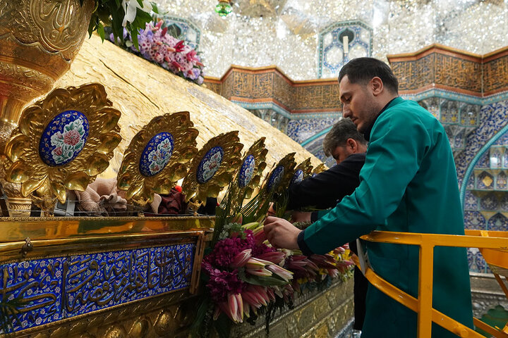 Photos: Hazrat Masoumeh shrine adorned with flowers on eve of Mid‑Sha’ban