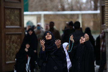 تصاویر | حال و هوای زیبای حرم بانوی کرامت در سالروز ولادت امام زمان(عج)