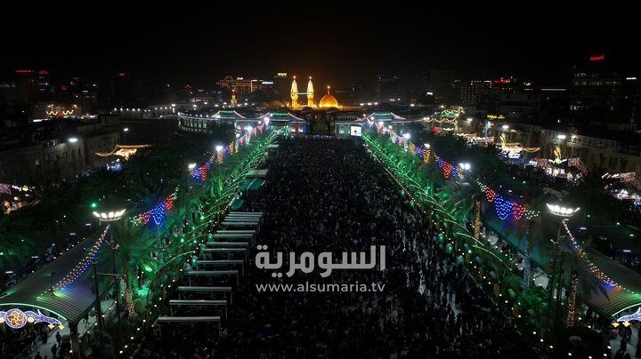 تقرير مصور/ أجواء ليلة النصف من شهر شعبان المبارك بين حرمي الإمام الحسين(ع) وأخيه العباس(ع)