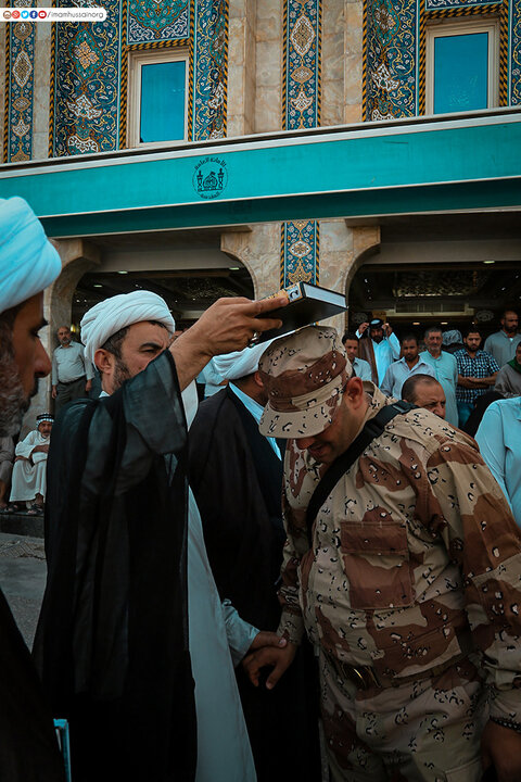 تقرير مصور/ لحظة تلبية العراقيين لنداء فتوى الدفاع الكفائي من جوار مرقد الإمام الحسين (ع)