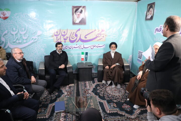 بازدید آیت‌الله سعیدی از موکب‌های طریق المهدی در شب نیمه شعبان